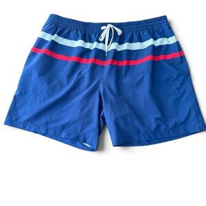 Chubbies Swim Trunks Men XXL Blue Striped Lined Performance Shorts 5.5” Inseam